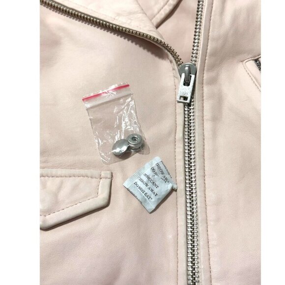 IRO Ashville cropped washed-leather biker jacket, Nude - Picture 15 of 16